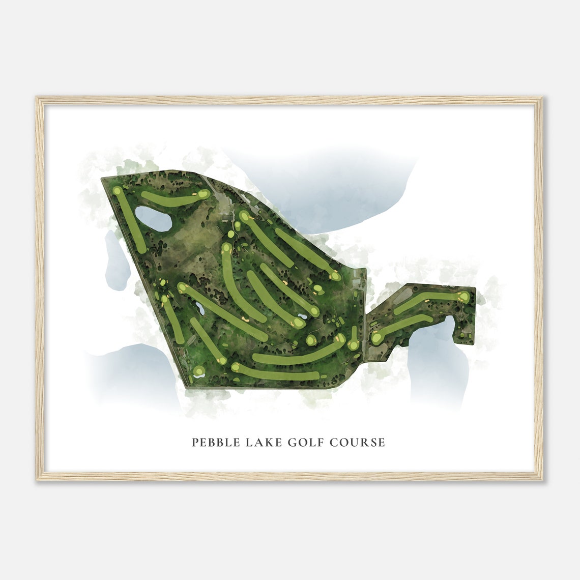 Pebble Lake Golf Course Minnesota Classic Watercolor Map Golfer Gift Golf Wall Art Golf Poster Print Course Layout - Image 2