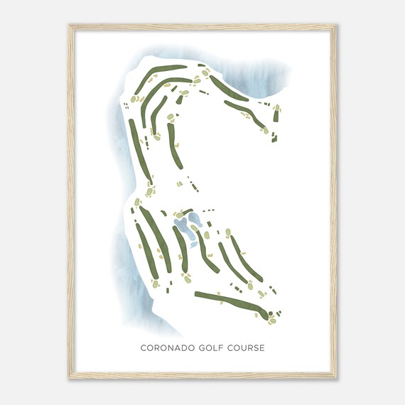 Coronado Golf Course California Modern Watercolor Map Golfer Gift Golf Wall Art Golf Poster Print Course Layout