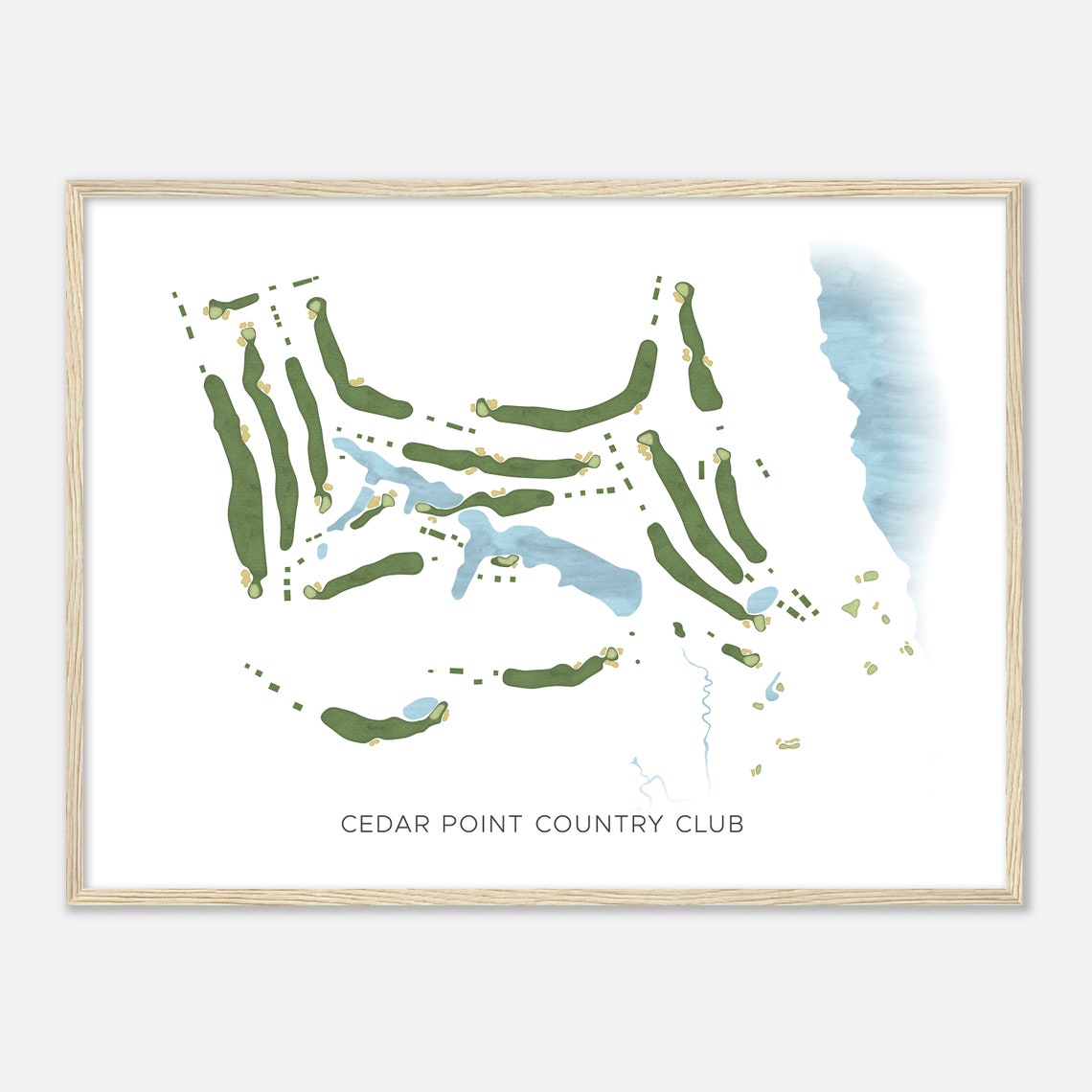 Cedar Point Country Club Virginia Minimalist Golf Map Poster