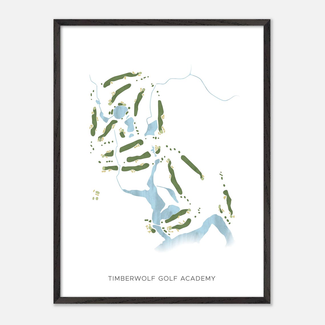 Timberwolf Golf Academy Canada Modern Watercolor Course Map Poster - Image 2