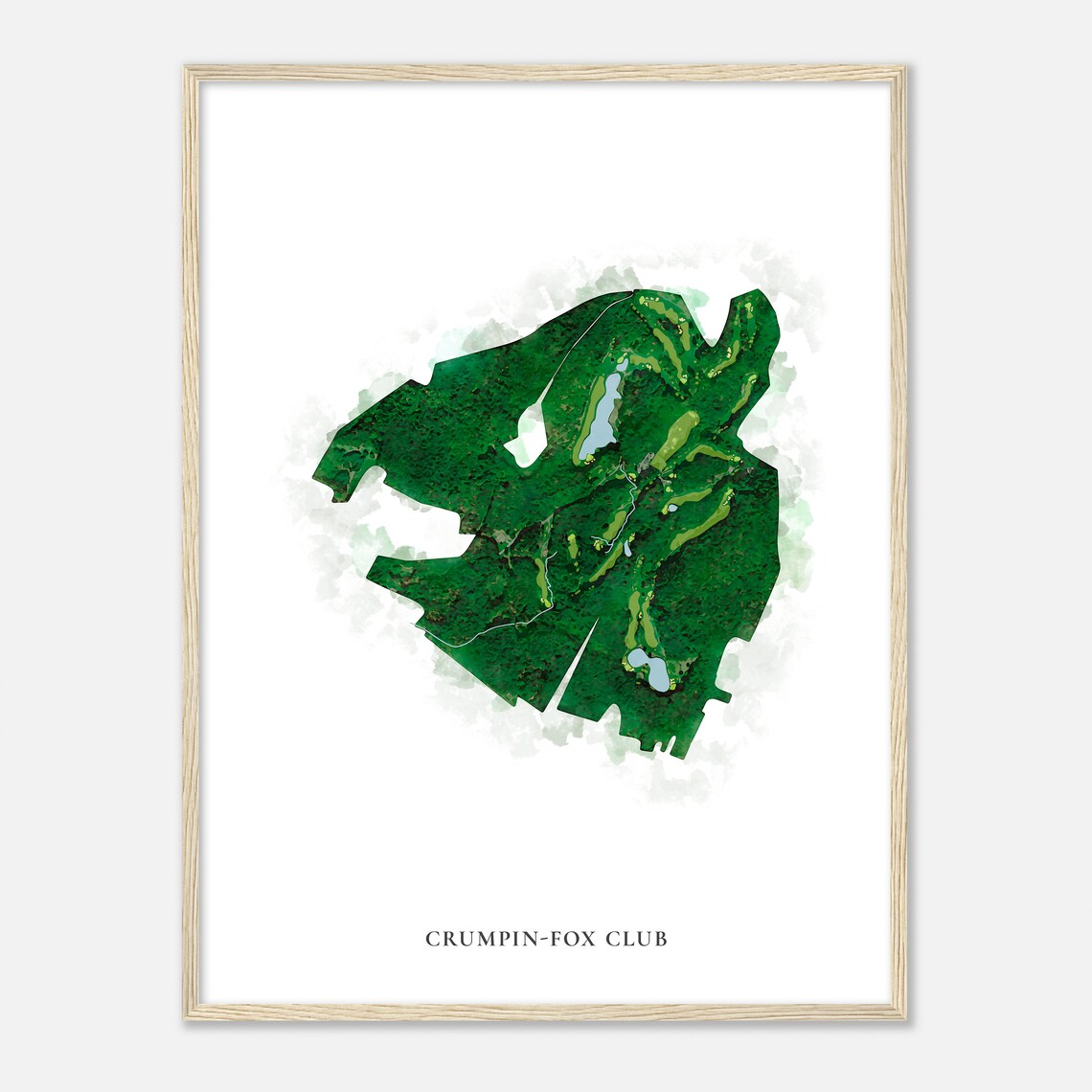 Crumpin Fox Club Massachusetts Classic Watercolor Map Golfer Gift Golf Wall Art Golf Poster Print Course Layout - Image 2