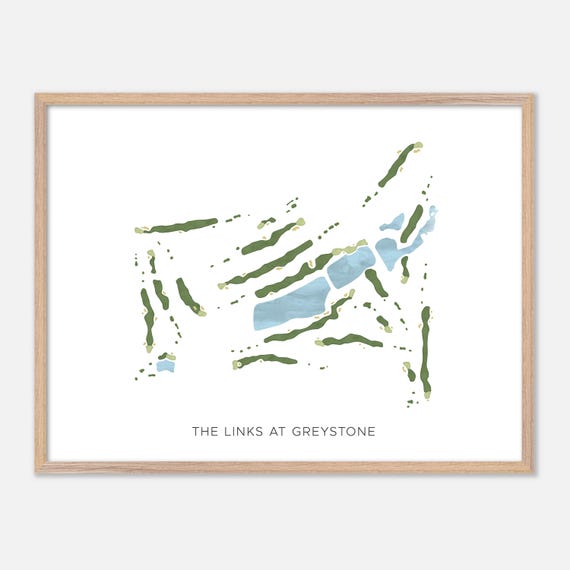The Links At Greystone In Walworth New York Modern Watercolor Map Golfer Gift Golf Wall Art Golf Poster Print Course Layout