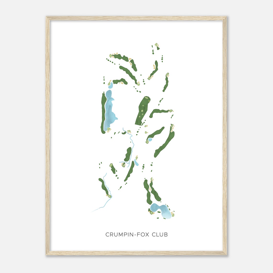 Crumpin Fox Club Golf Course Watercolor Map Golfer Gift Poster - Image 2