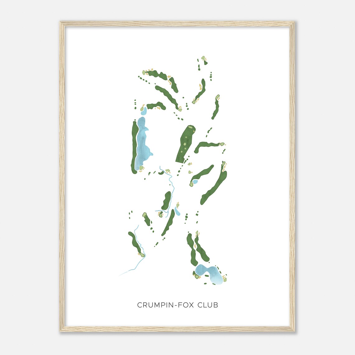 Crumpin Fox Club Massachusetts Modern Watercolor Map Golfer Gift Golf Wall Art Golf Poster Print Course Layout - Image 2