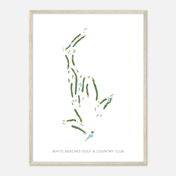 White Beeches Golf Country Club New Jersey Modern Watercolor Map Golfer Gift Golf Wall Art Golf Poster Print Course Layout