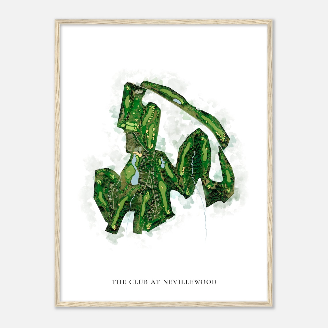 The Club at Nevillewood Pennsylvania Classic Watercolor Course Map Poster