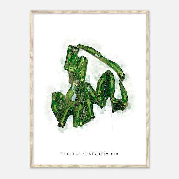 The Club at Nevillewood Pennsylvania Classic Watercolor Course Map Poster