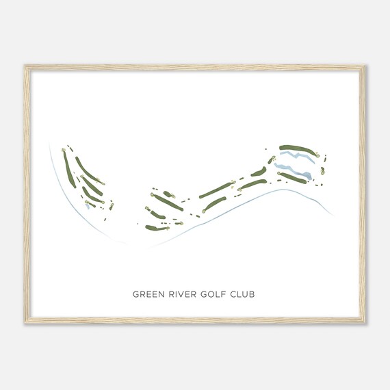 Green River Golf Club California Modern Watercolor Map Golfer Gift Golf Wall Art Golf Poster Print Course Layout