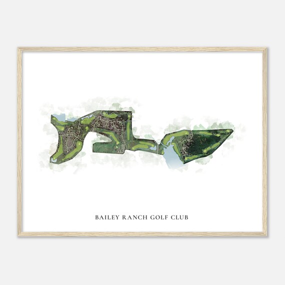 Bailey Ranch Golf Club Oklahoma Classic Watercolor Golf Map Poster
