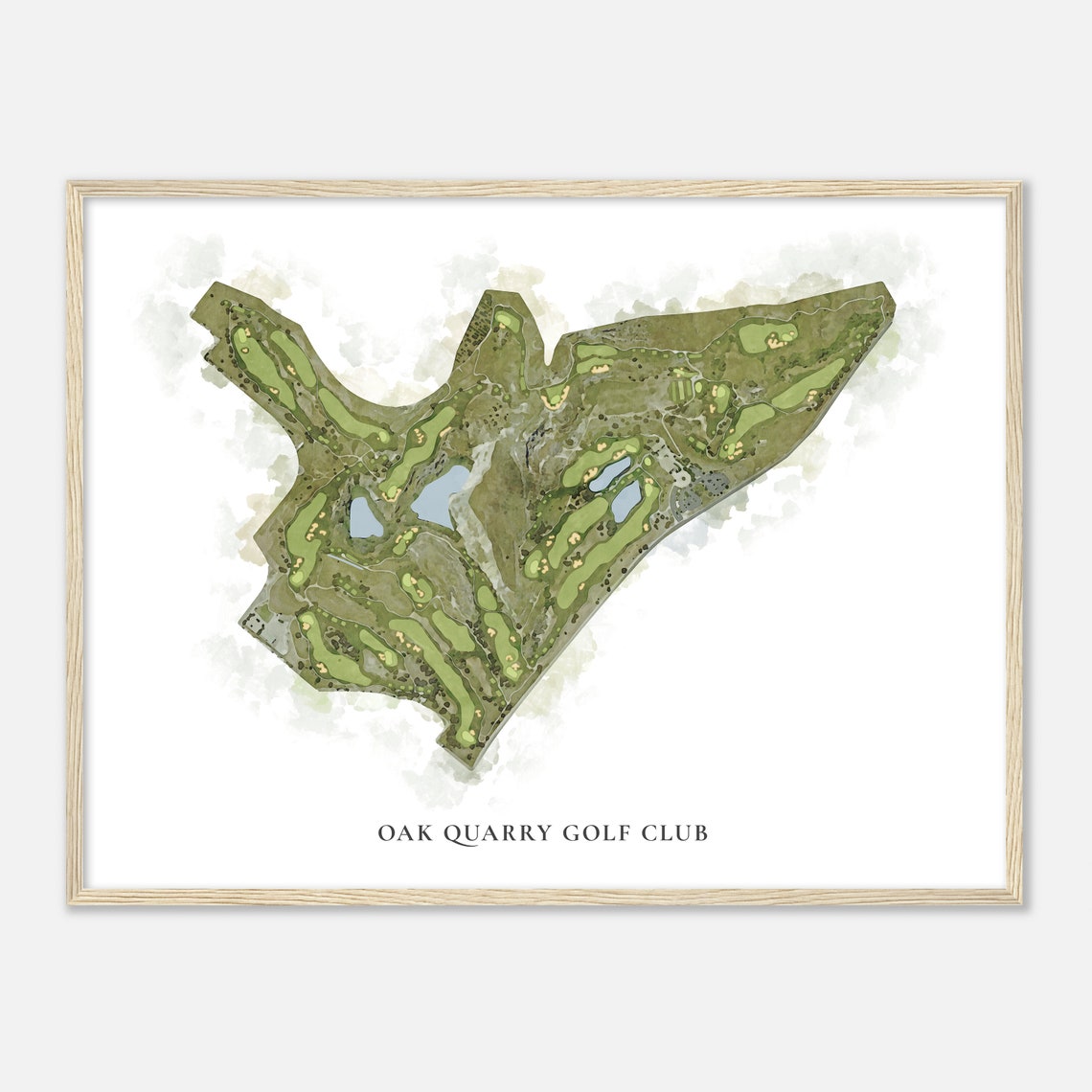 Oak Quarry Golf Club Watercolor Course Map Golfer Gift Poster - Image 2