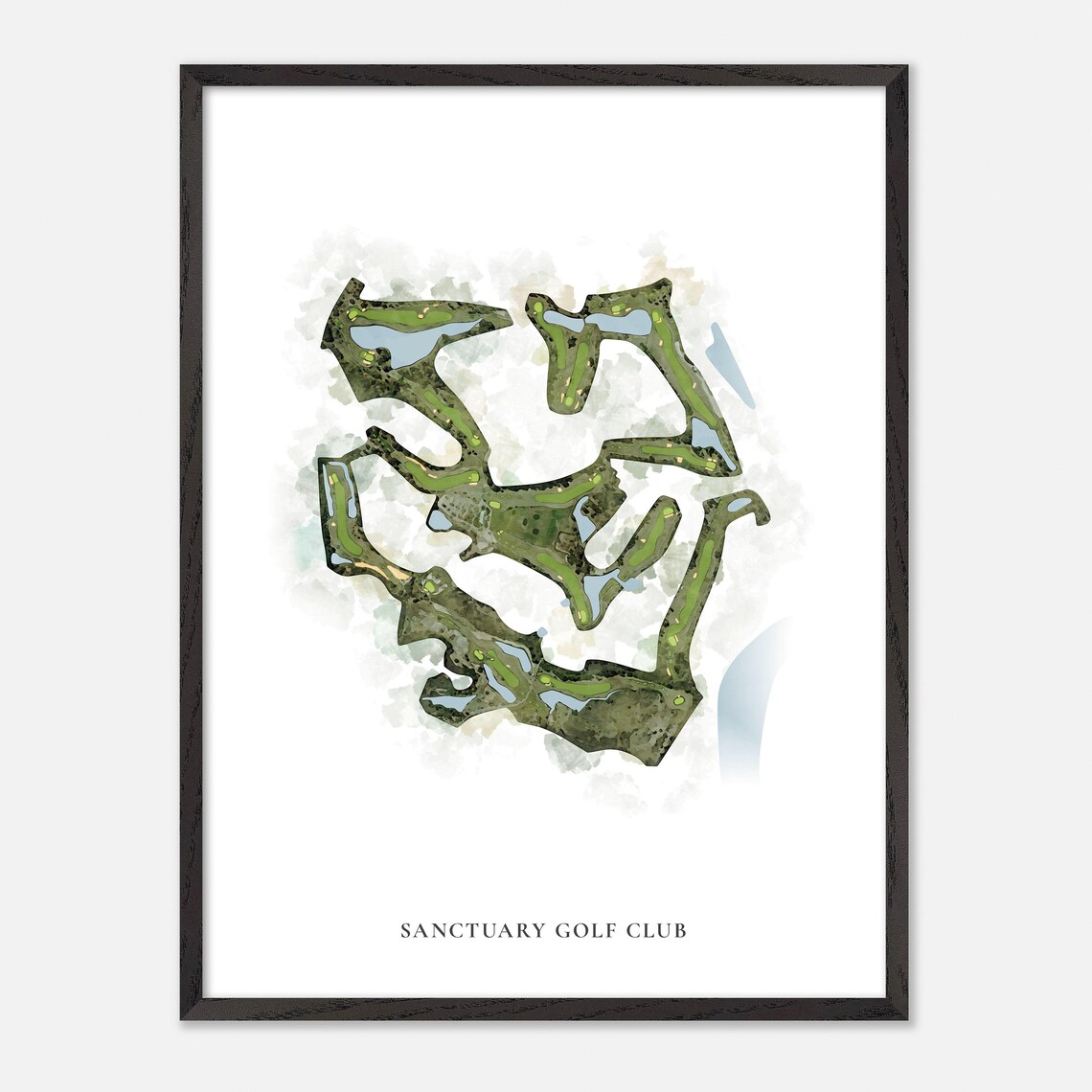 Sanctuary Golf Club Waverly Georgia Classic Watercolor Poster - Image 3