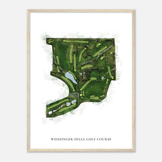 Weissinger Hills Golf Course Kentucky Classic Watercolor Course Map Poster