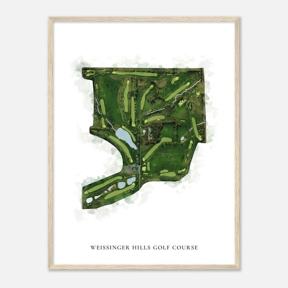 Weissinger Hills Golf Course Kentucky Classic Watercolor Map Golfer Gift Golf Wall Art Golf Poster Print Course Layout