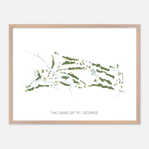 The Oaks Of St George Canada Minimalist Golf Course Map Poster