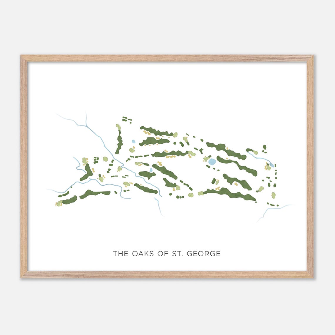 The Oaks Of St George Canada Minimalist Golf Course Map Poster