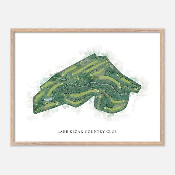 Lake Kezar Country Club In Lovell Maine Classic Watercolor Map Golfer Gift Golf Wall Art Golf Poster Print Course Layout