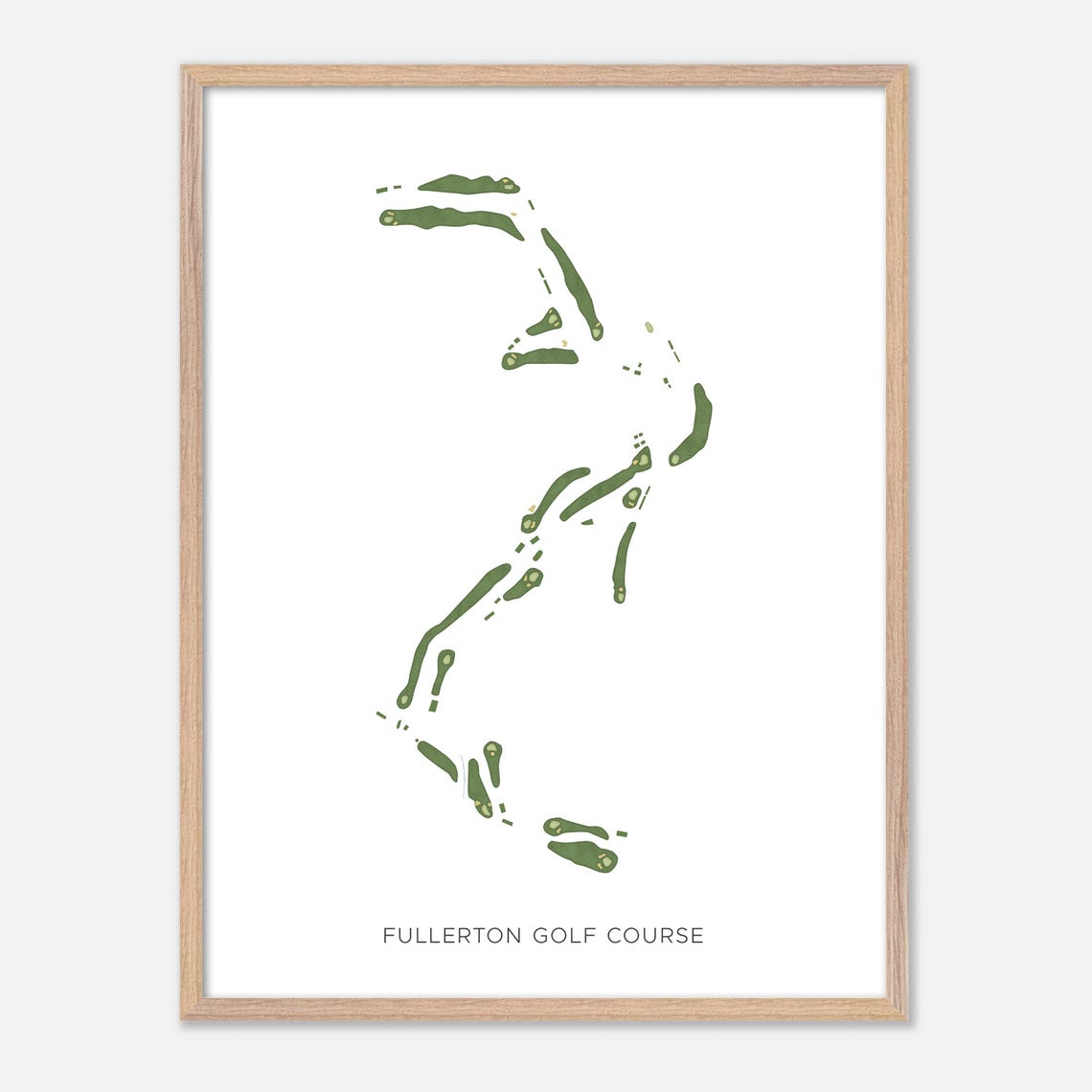Fullerton Golf Course Modern Minimalist Fairway Map Art Poster - Image 6