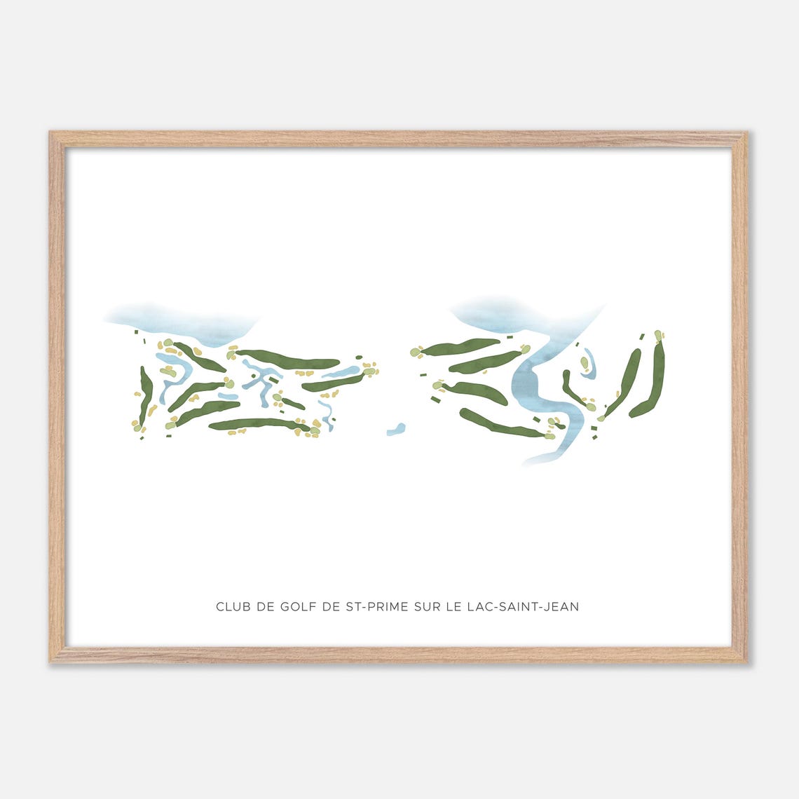 Club De Golf De St Prime Lac Saint Jean Modern Watercolor Map Poster