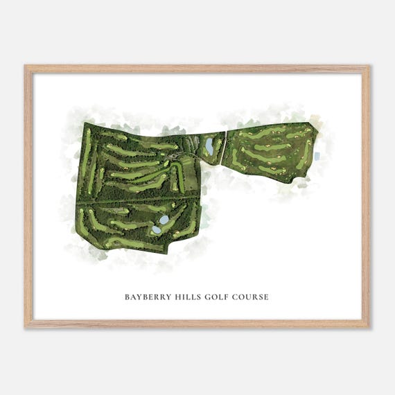Bayberry Hills Golf Course In West Yarmouth Massachusetts Classic Watercolor Map Golfer Gift Golf Wall Art Golf Poster Print