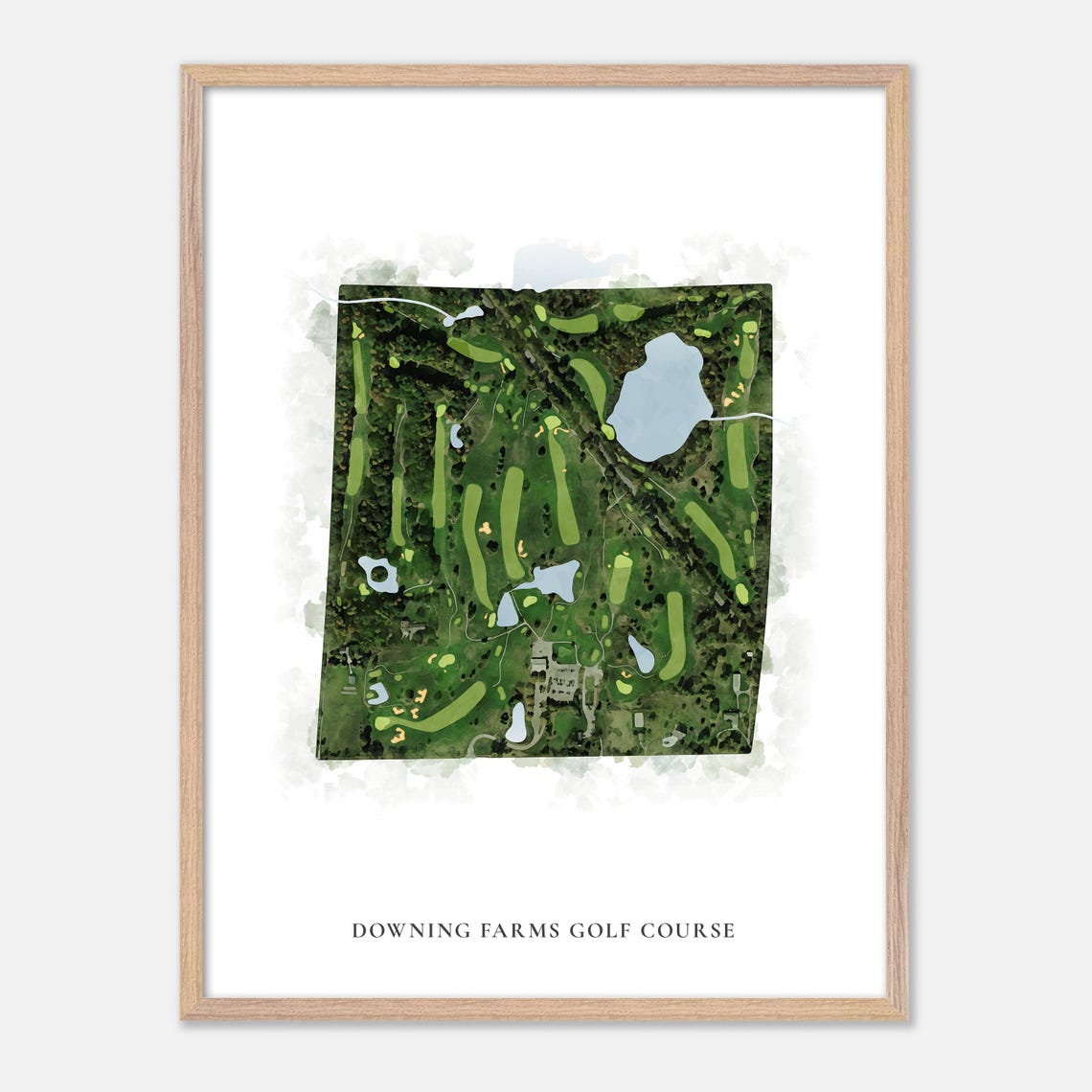 Downing Farms Golf Course Watercolor Map Art Golfer Gift Poster - Image 6