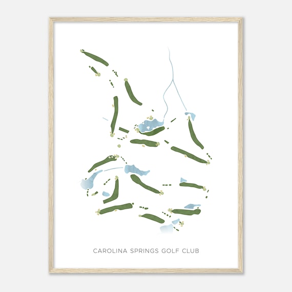 Carolina Springs Golf Club South Carolina Modern Watercolor Golf Map Poster