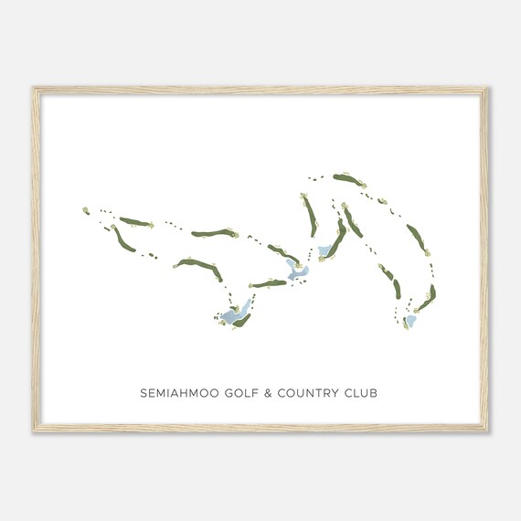 Semiahmoo Golf Country Club Washington Modern Watercolor Map Golfer Gift Golf Wall Art Golf Poster Print Course Layout