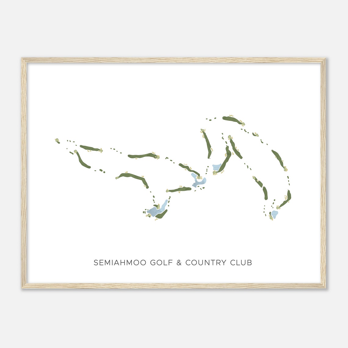 Semiahmoo Golf and Country Club Modern Watercolor Map Golfer Poster