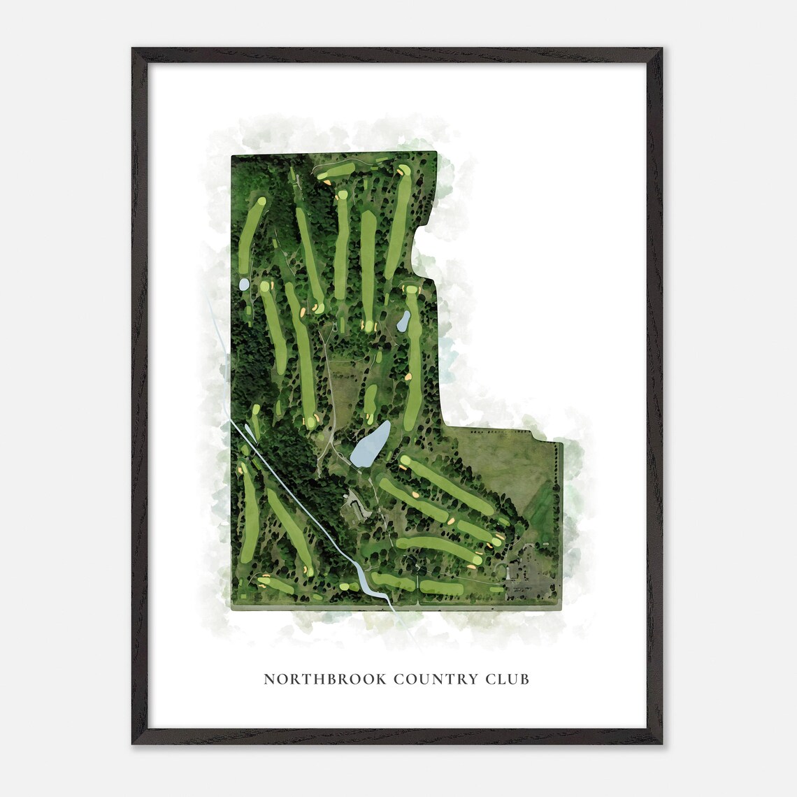 Northbrook Country Club Wisconsin Classic Watercolor Map Poster - Image 3