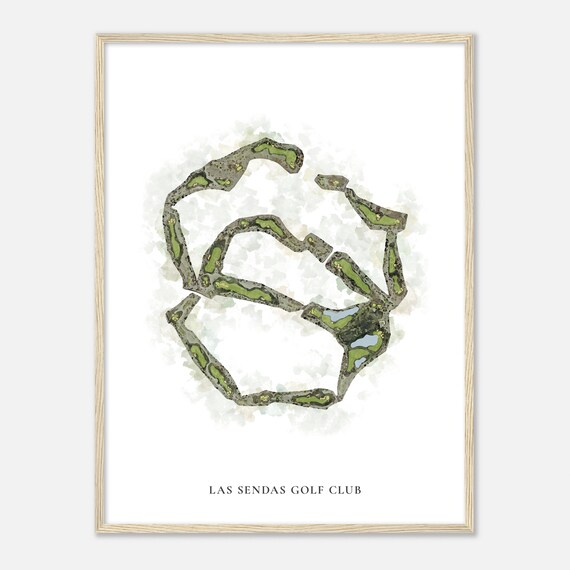 Las Sendas Golf Club Arizona Classic Watercolor Map Golfer Gift Golf Wall Art Golf Poster Print Course Layout