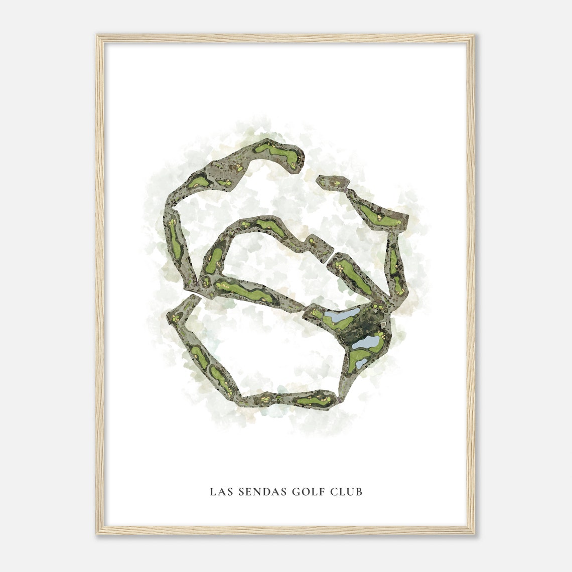 Las Sendas Golf Club Arizona Classic Watercolor Course Map Poster