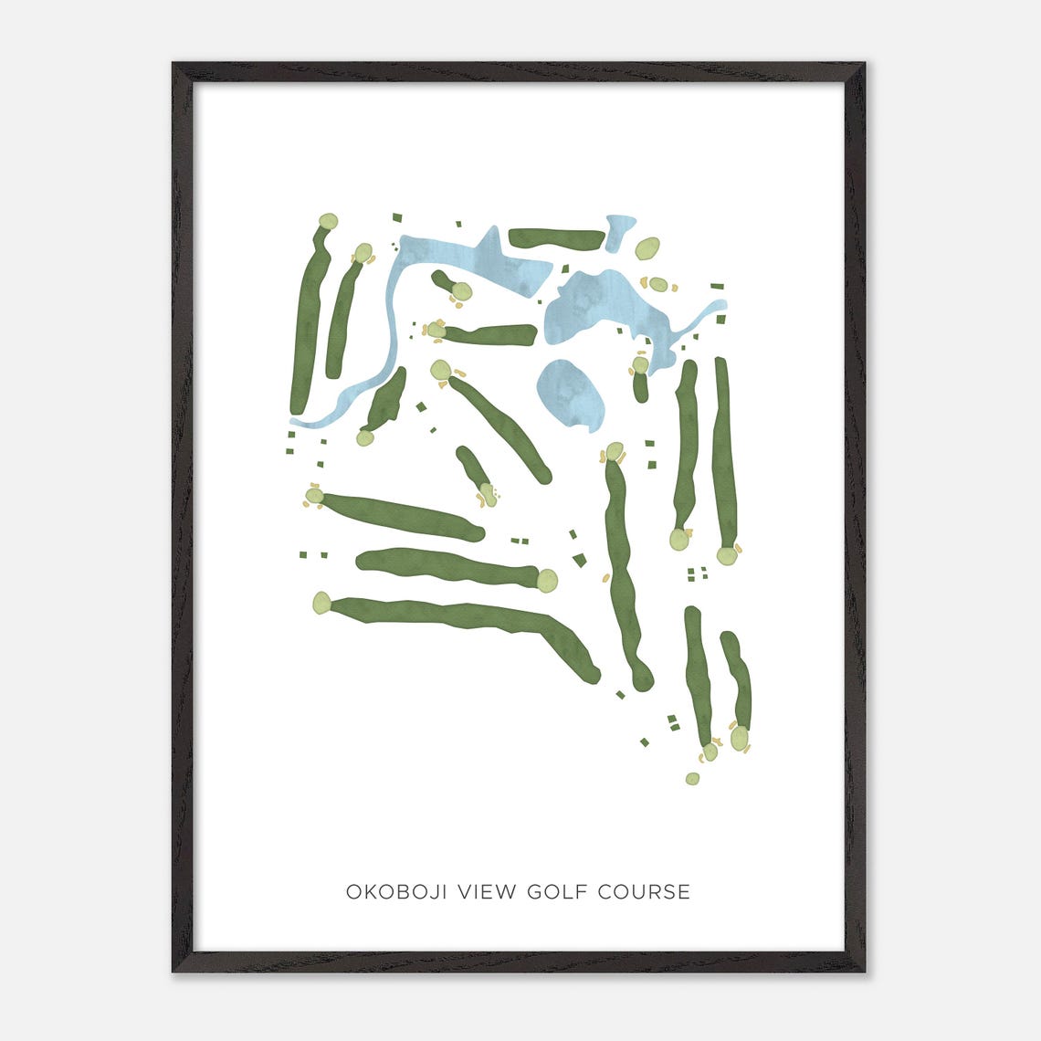 Okoboji View Golf Course Minimalist Watercolor Map Art Poster - Image 3