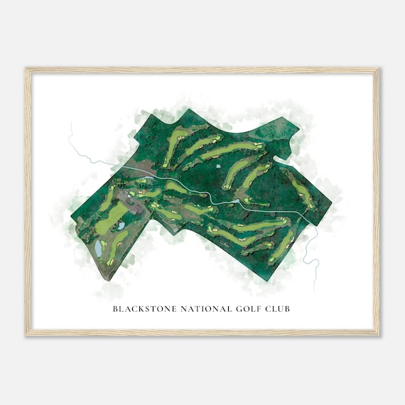 Blackstone National Golf Club Massachusetts Classic Watercolor Map Golfer Gift Golf Wall Art Golf Poster Print Course Layout