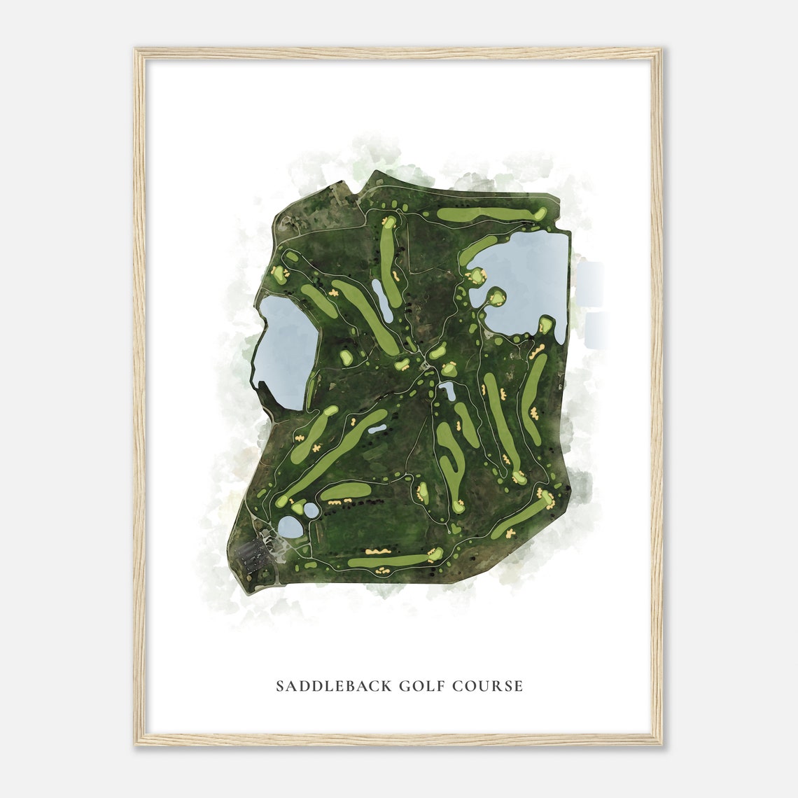 Saddleback Golf Course Colorado Detailed Watercolor Map Art Poster