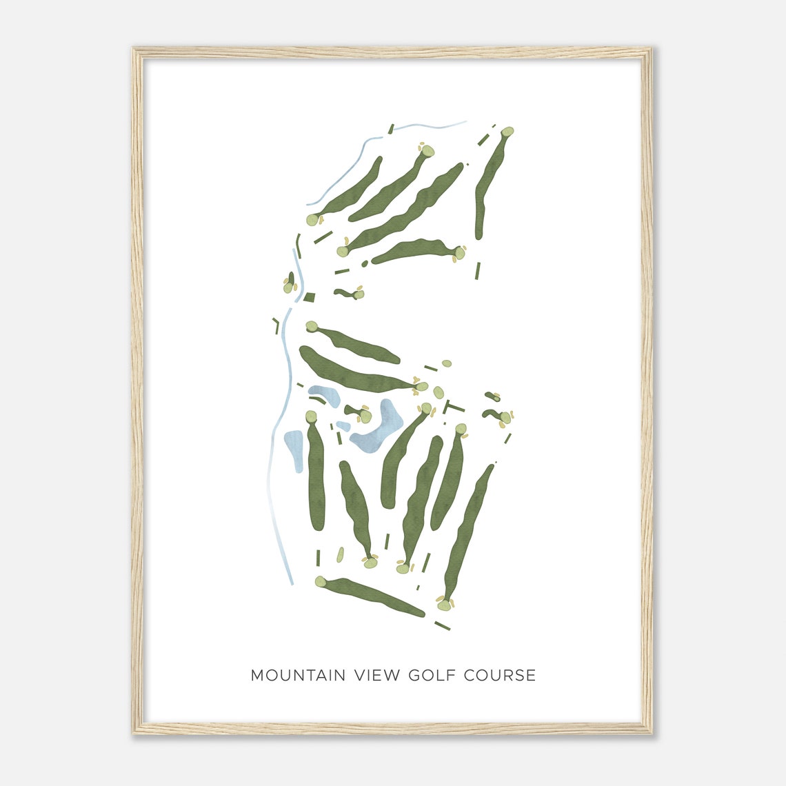 Mountain View Golf Course Utah Modern Watercolor Golf Map Print - Image 2
