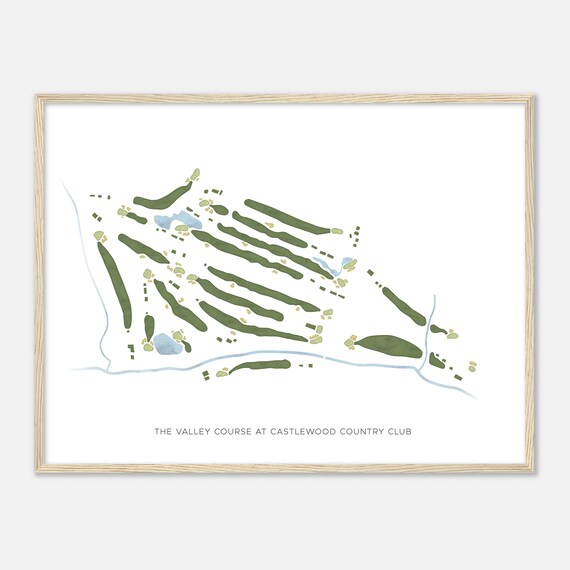 The Valley Course At Castlewood Country Club California Modern Watercolor Map Golfer Gift Golf Wall Art Golf Poster Print