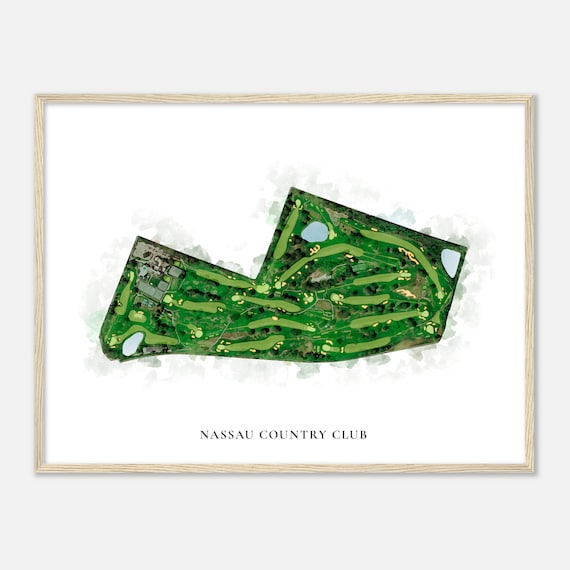 Nassau Country Club New York Classic Watercolor Map Golfer Gift Golf Wall Art Golf Poster Print Course Layout