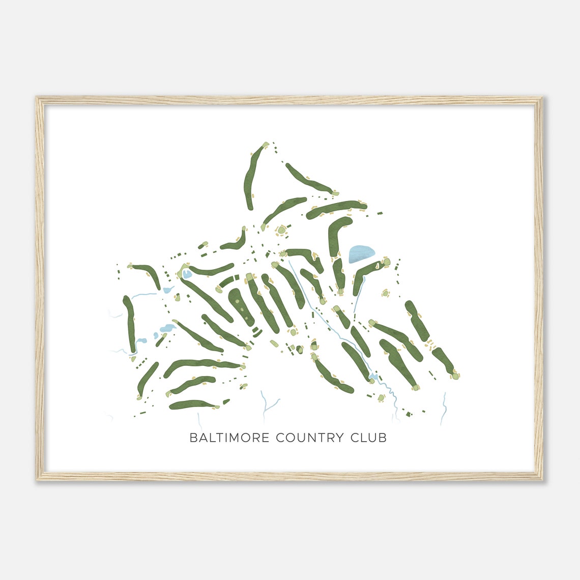 Baltimore Country Club Maryland Modern Watercolor Course Map Poster - Image 2