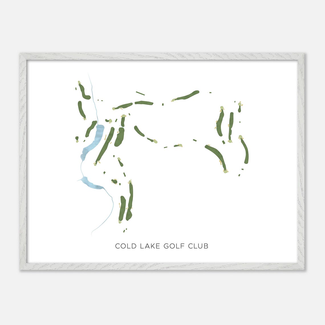Cold Lake Golf Club Modern Watercolor Golf Course Map Poster - Image 3