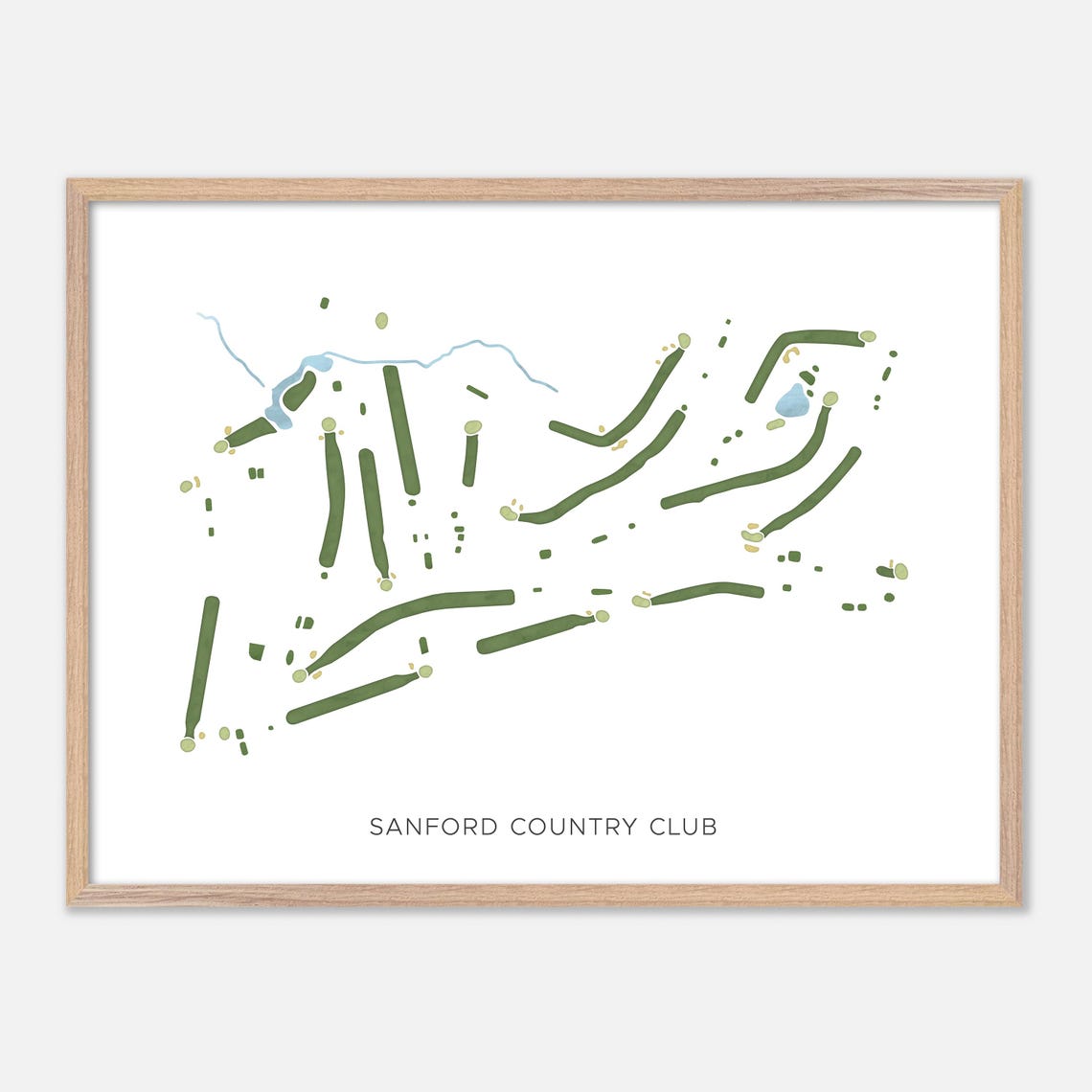 Sanford Country Club Modern Minimalist Golf Course Map Poster