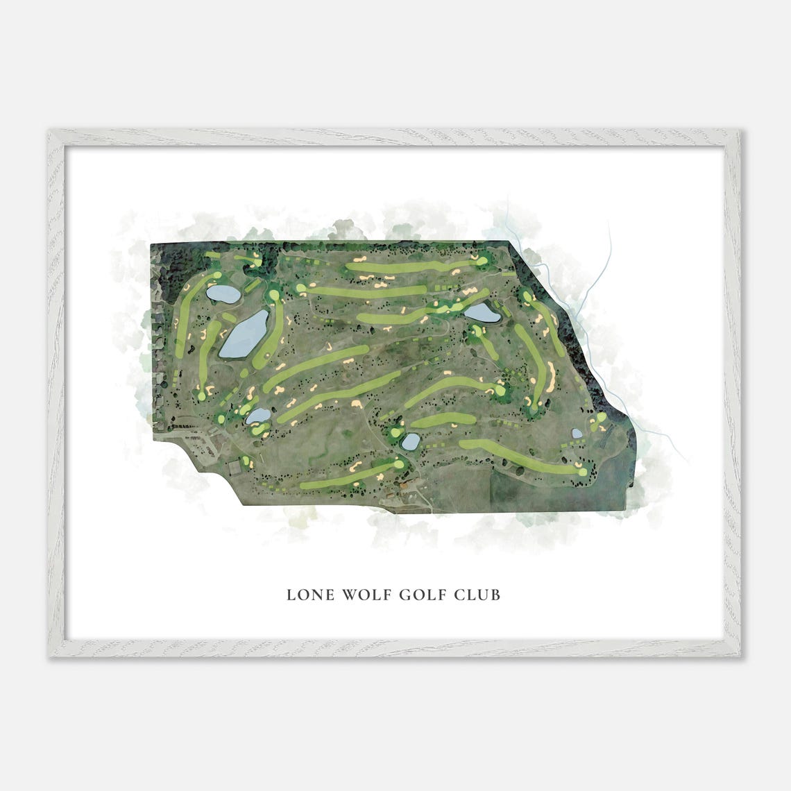 Lone Wolf Golf Club Canada Classic Scenic Watercolor Map Poster - Image 3