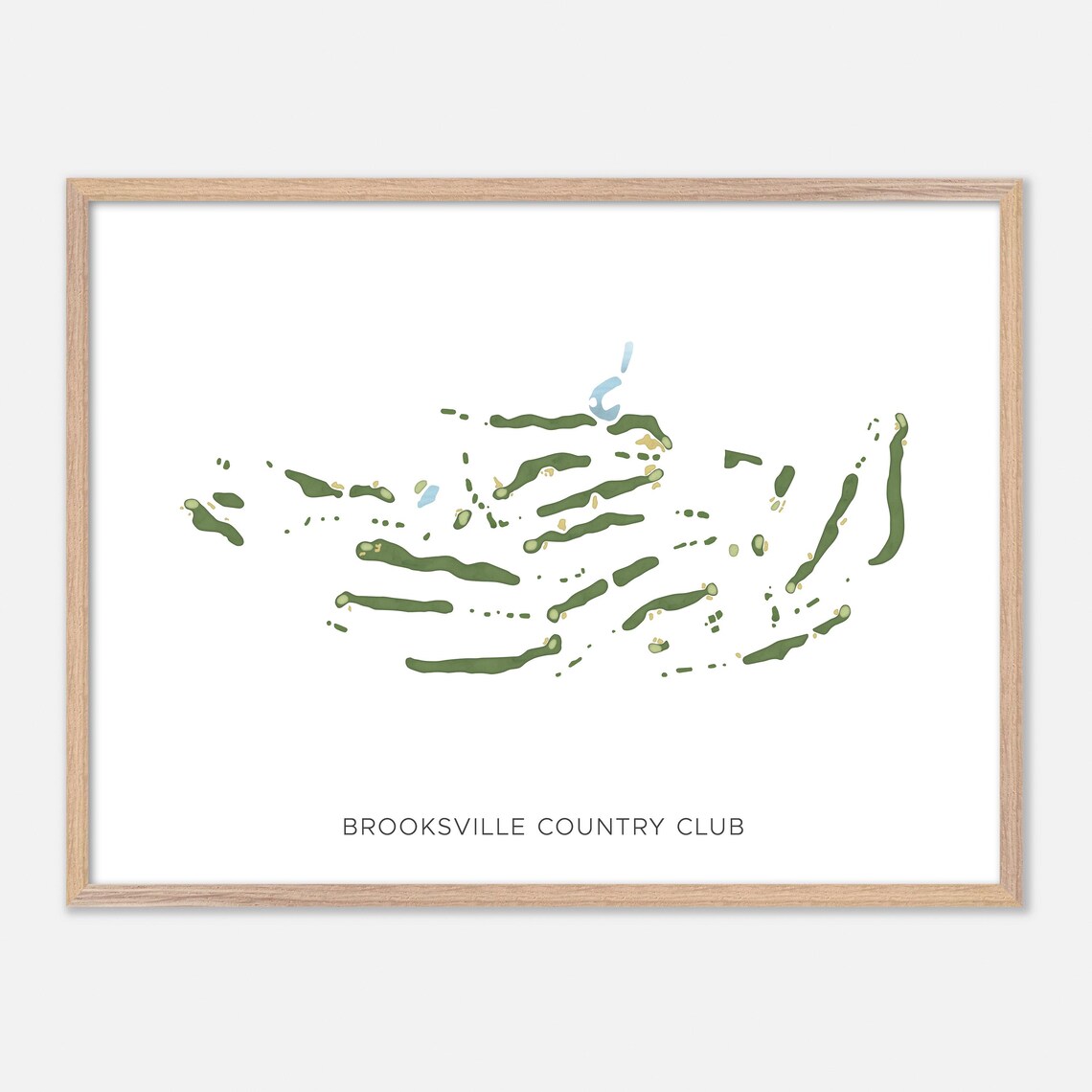 Brooksville Country Club Florida Modern Watercolor Map Golf Poster