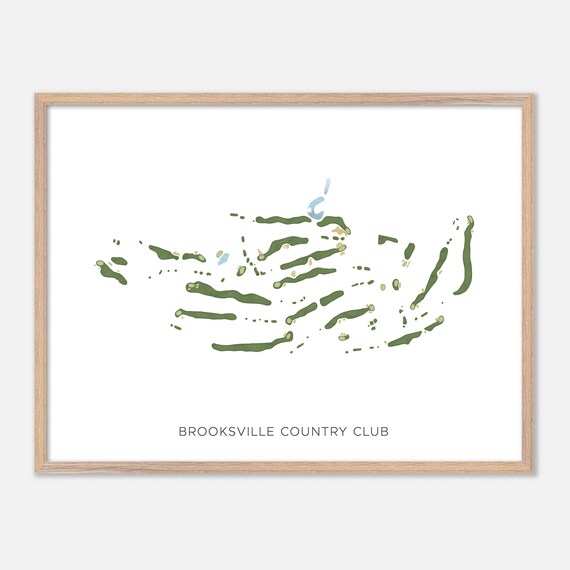 Brooksville Country Club Florida Modern Watercolor Map Golf Poster
