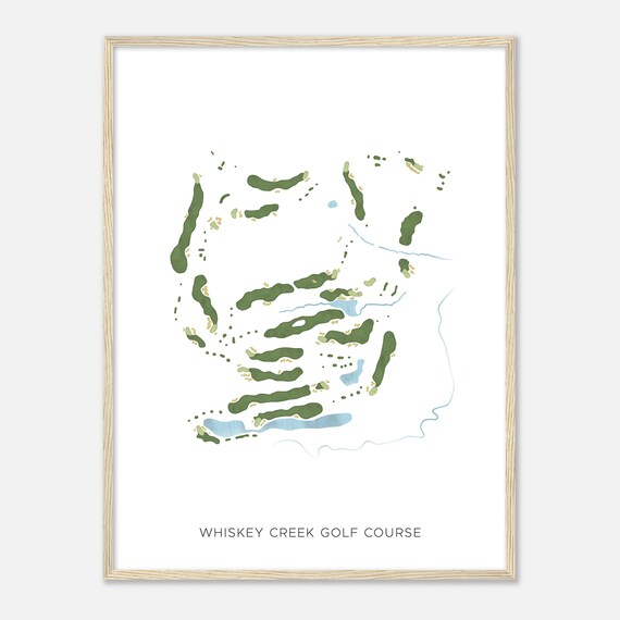 Whiskey Creek Golf Course Minimalist Fairway Map Poster for Golf Fans
