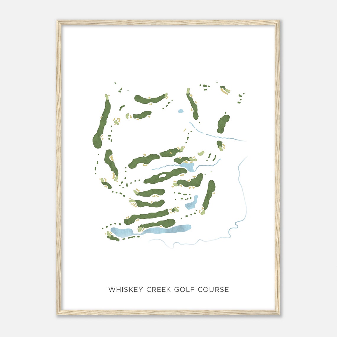 Whiskey Creek Golf Course Minimalist Fairway Map Poster for Golf Fans