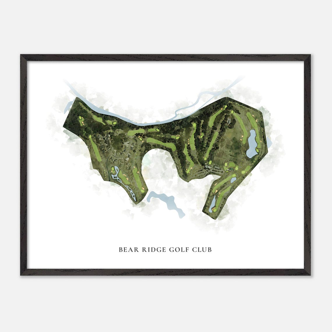 Bear Ridge Golf Club Texas Classic Watercolor Golf Course Map Poster - Image 5