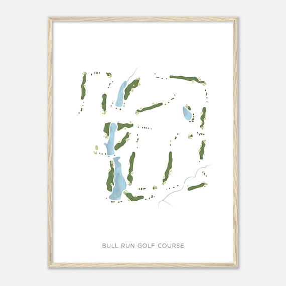 Bull Run Golf Course Virginia Minimalist Watercolor Map Poster