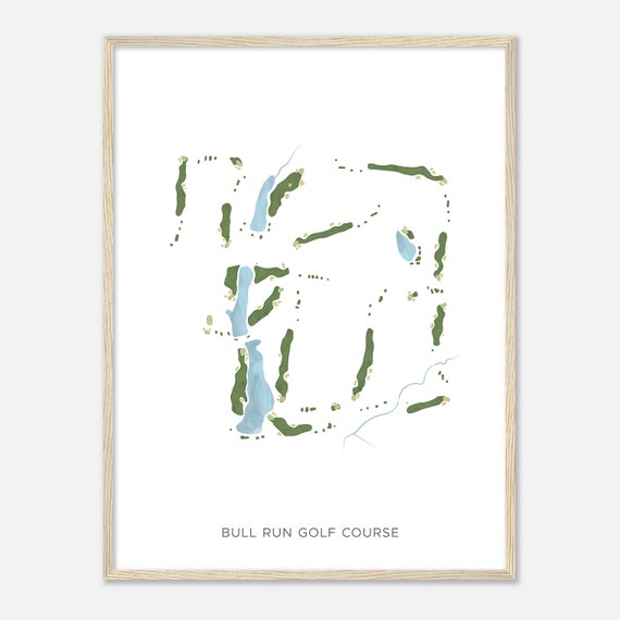 Bull Run Golf Course Virginia Modern Watercolor Map Golfer Gift Golf Wall Art Golf Poster Print Course Layout