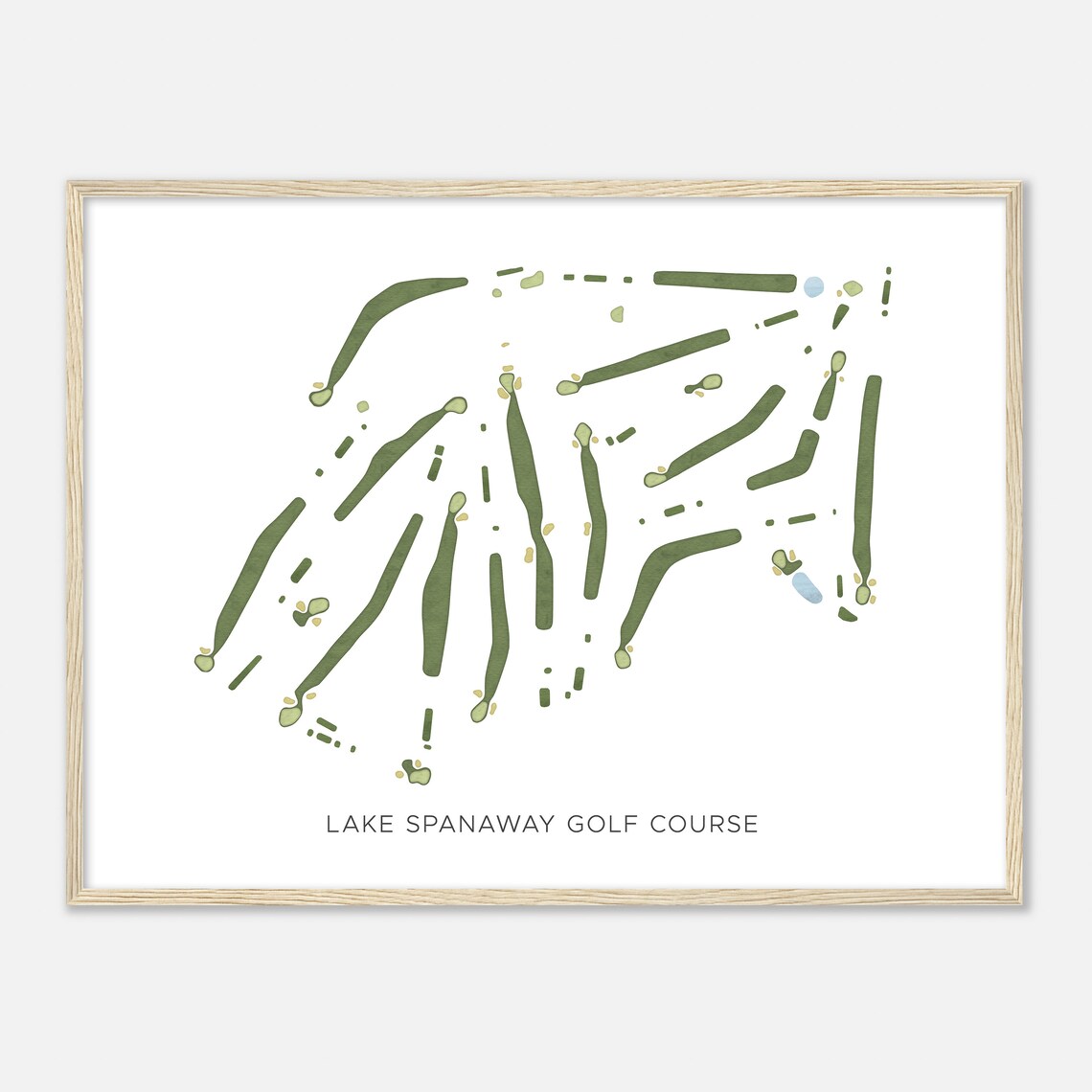 Lake Spanaway Golf Course Washington Modern Watercolor Map Golfer Gift Golf Wall Art Golf Poster Print Course Layout - Image 2