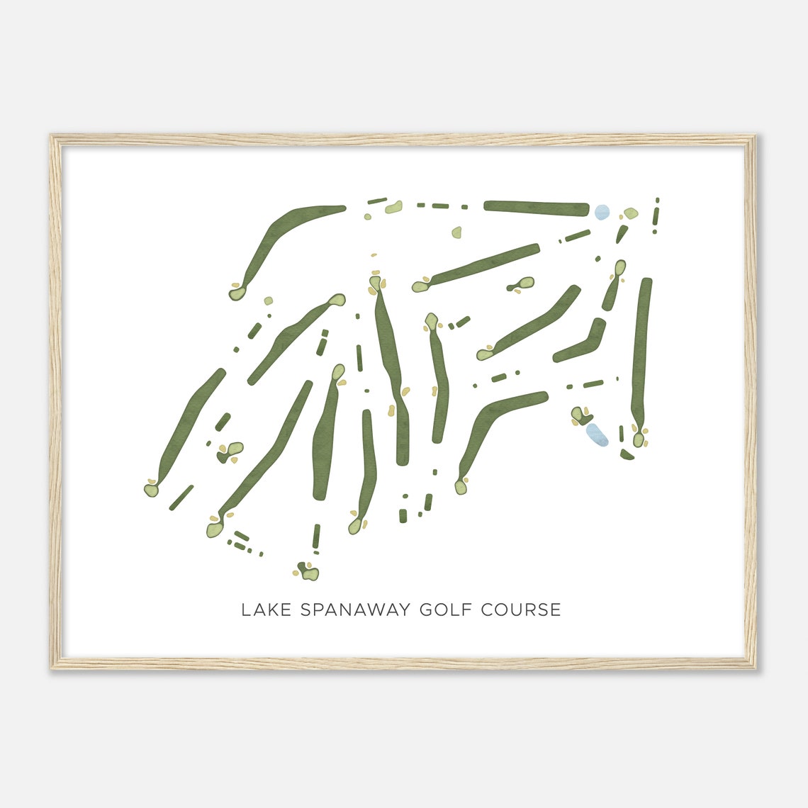 Lake Spanaway Golf Course Watercolor Map Golfer Gift Poster Art - Image 2