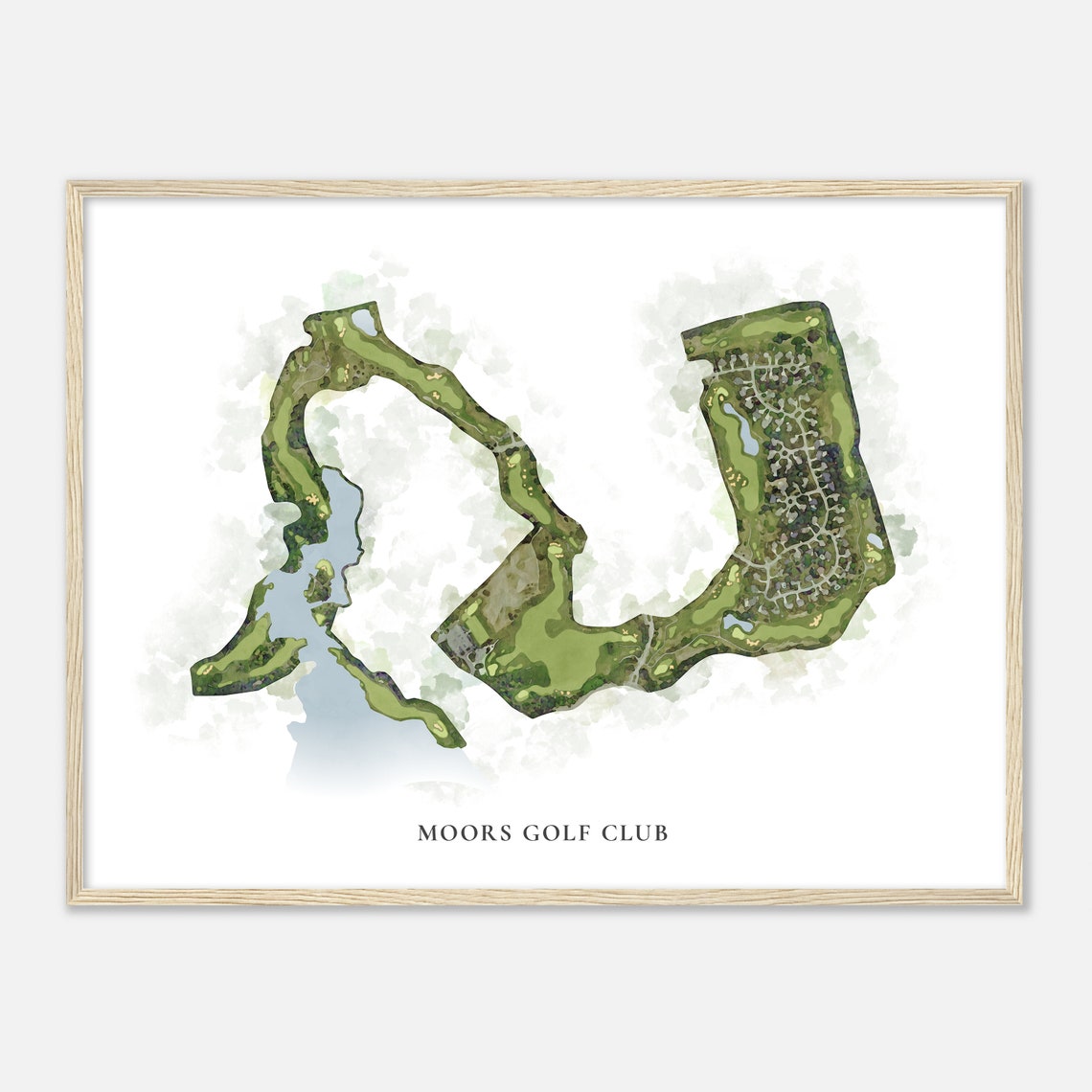 Moors Golf Club Classic Aerial Watercolor Golf Course Map Poster - Image 2